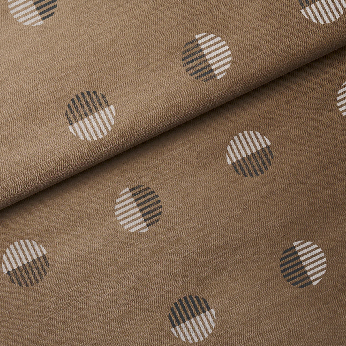 Ando Hand Blocked Sisal - Ivory & Charcoal On Natural - Schumacher 5017702 Wallpaper - Schumacher Wallpaper