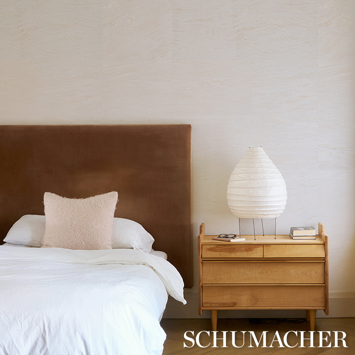Mulberry Paper - Whitewash - Schumacher 5017831 Wallpaper - Schumacher Wallpaper