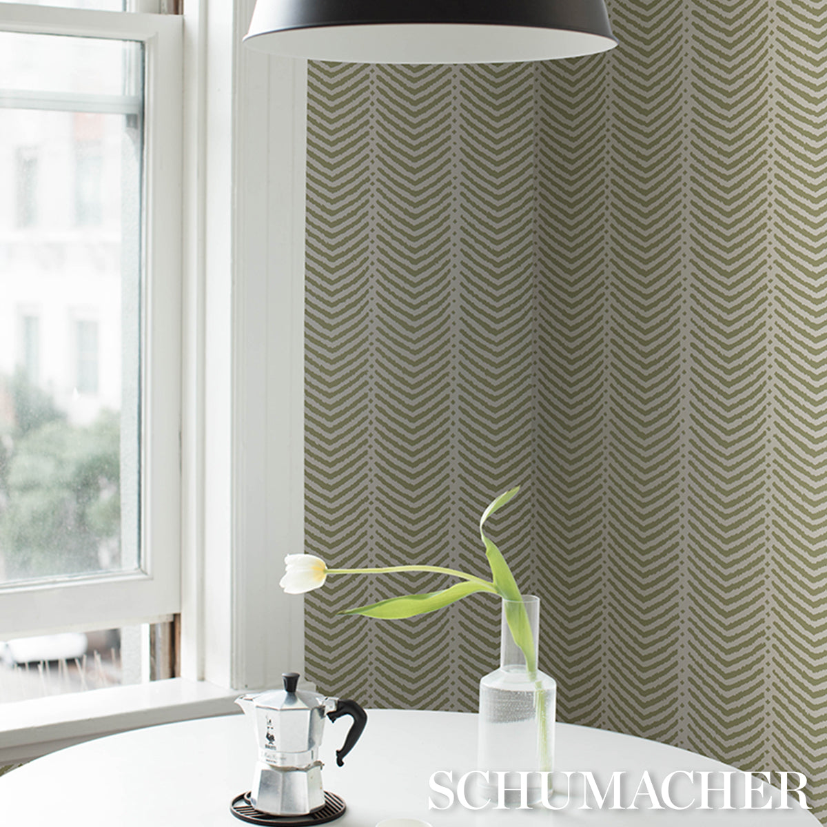 La Jolla - Olive - Schumacher 5017901 Wallpaper - Schumacher Wallpaper