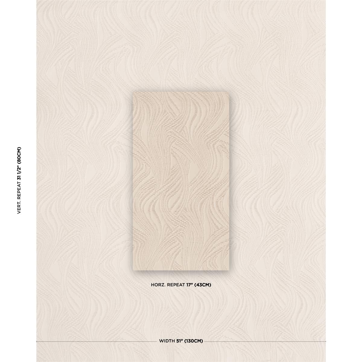 Quilted Waves Wallcovering - Dune - Schumacher 5017940 Wallcovering