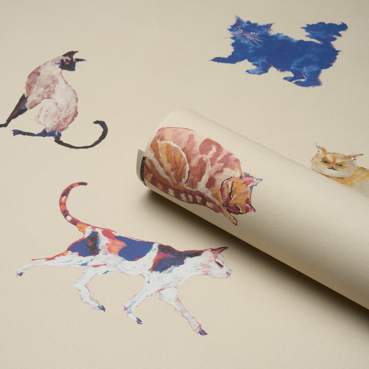 Cats - Cream - Schumacher 5018071 Wallpaper - Schumacher Wallpaper