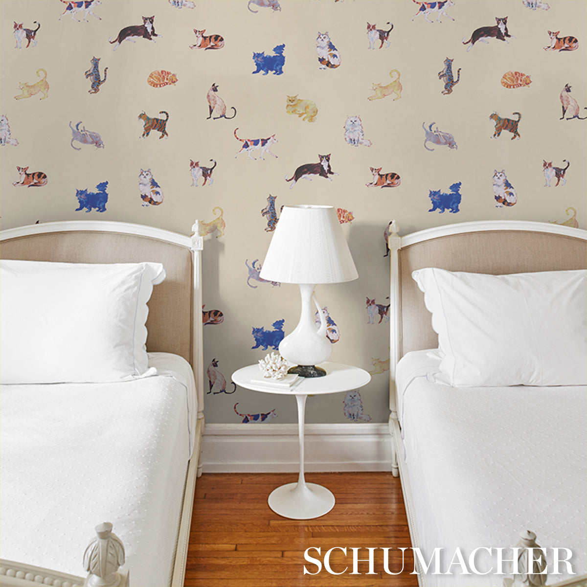 Cats - Cream - Schumacher 5018071 Wallpaper - Schumacher Wallpaper
