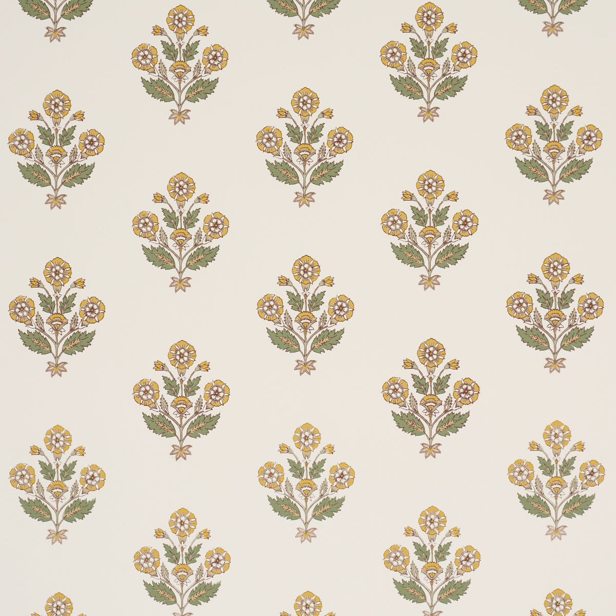 Dalila Hand-Screen Print - Yellow - Schumacher 5018092 Wallpaper - Schumacher Wallpaper