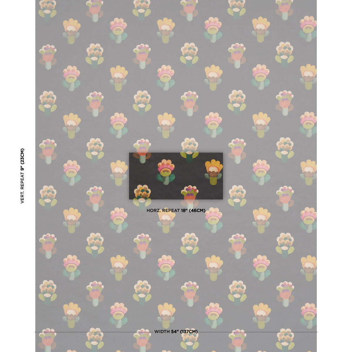 Le Jardin - Night - Schumacher 5018270 Wallpaper - view 2 - Schumacher Wallpaper