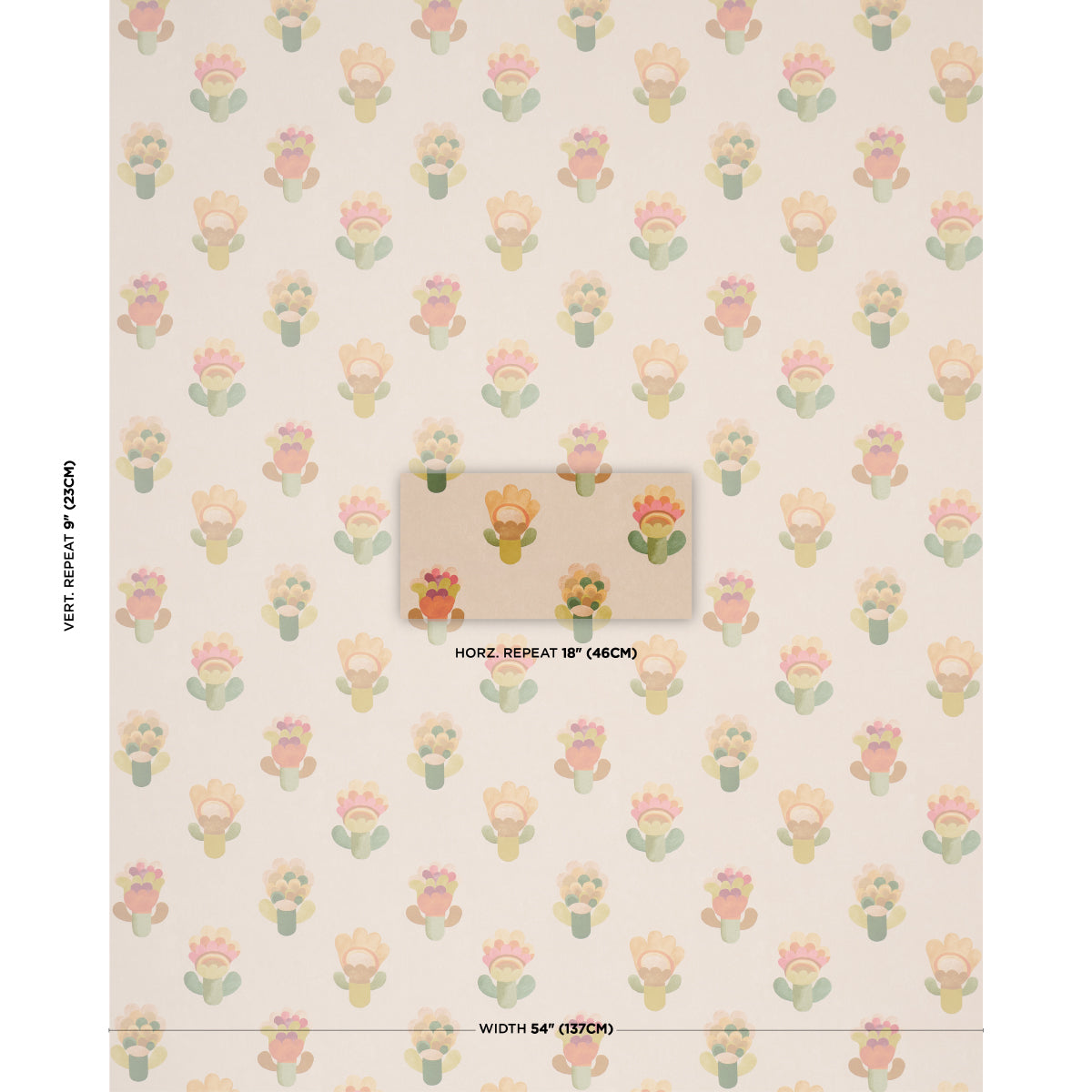 Le Jardin - Sun - Schumacher 5018271 Wallpaper - view 2 - Schumacher Wallpaper