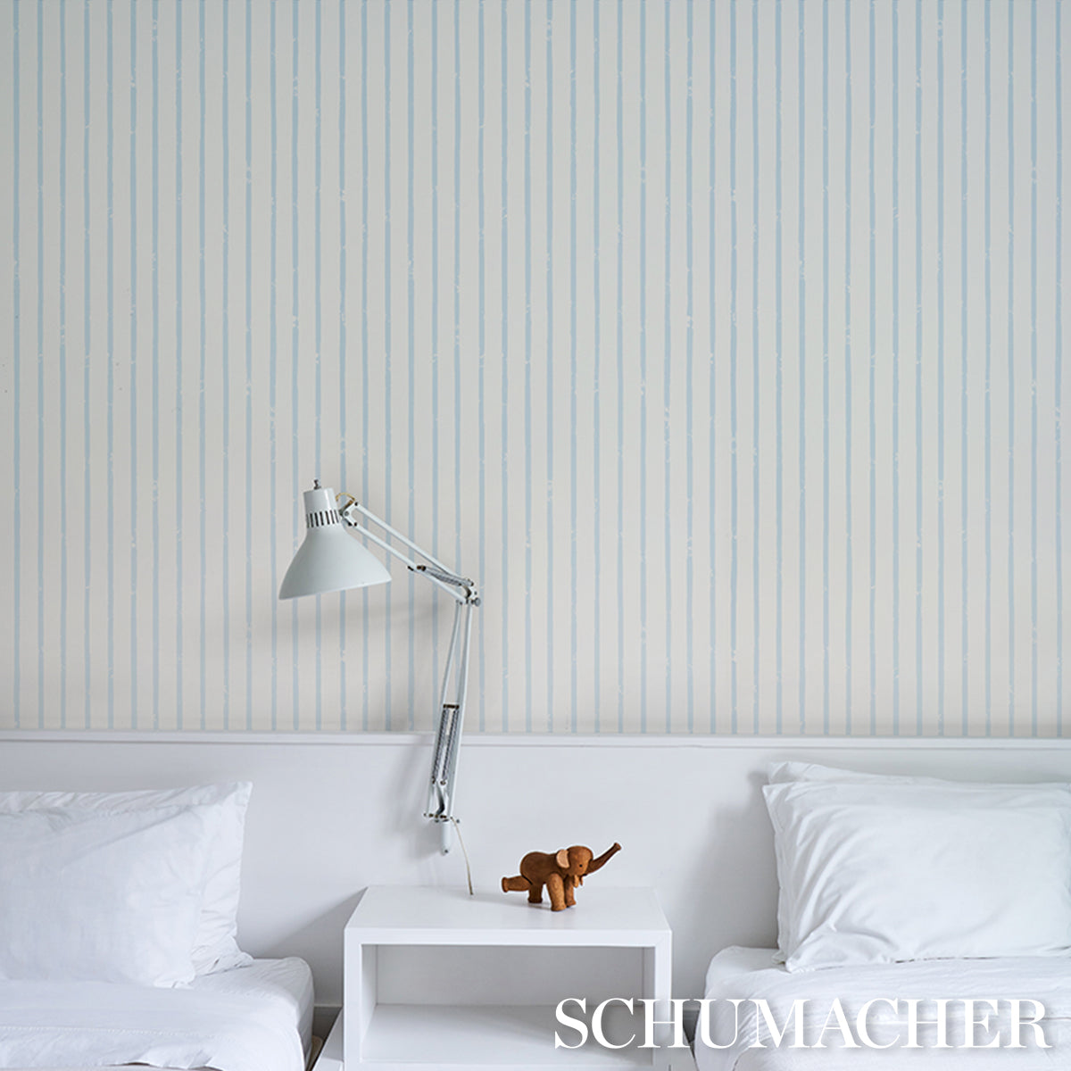 Springs Stripe - Sky - Schumacher 5018352 Wallpaper - Schumacher Wallpaper