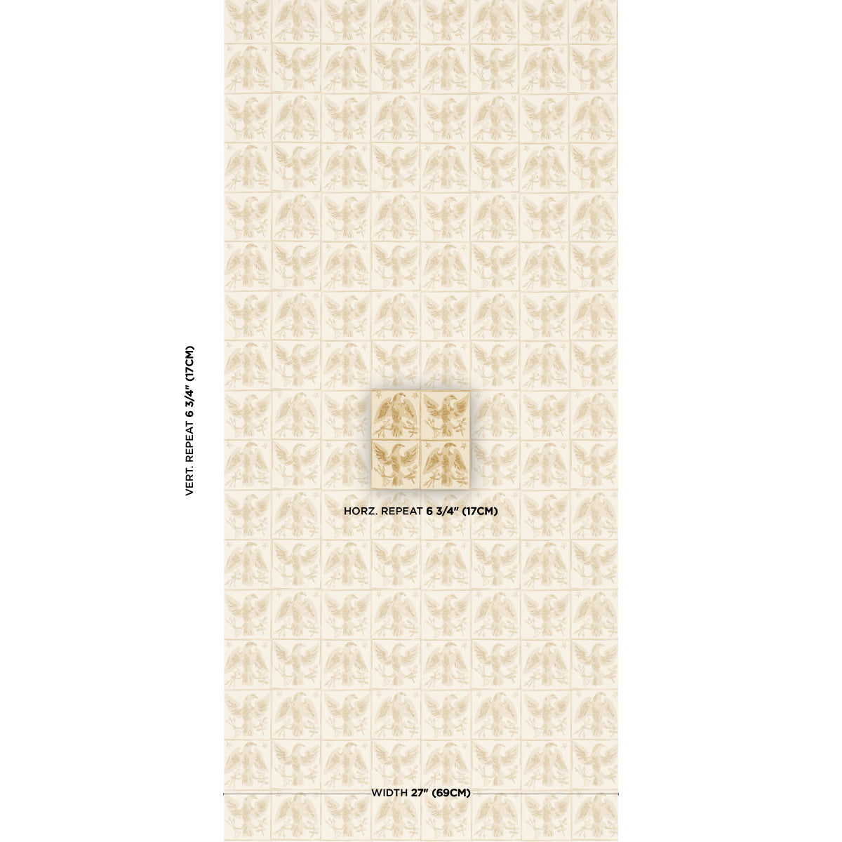 Barton'S Eagle Hand Print - Yellow - Schumacher 5018401 Wallpaper - Schumacher Wallpaper
