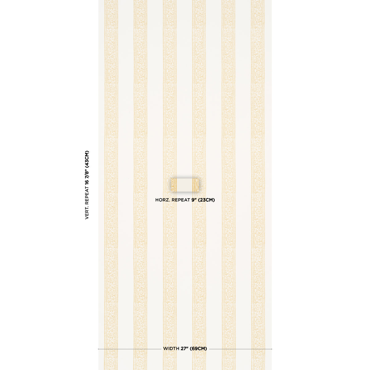 Schumacher Mahdavi Stripe wallpaper in Yellow, 5018451 — view 2 - Schumacher Wallpaper