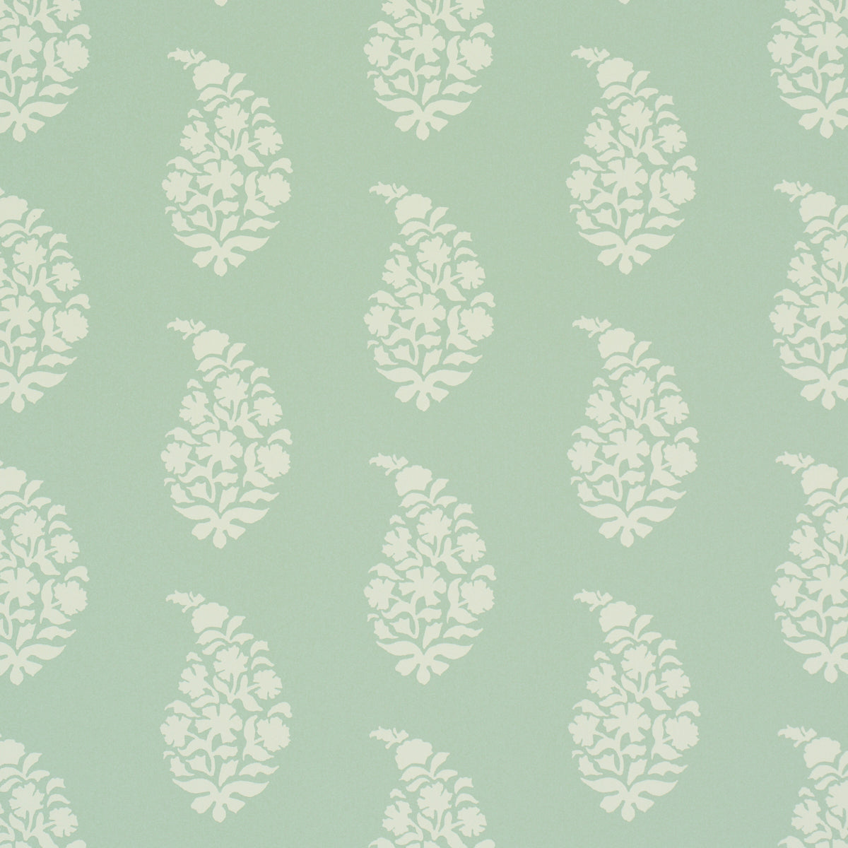 Schumacher Kaia Paisley wallpaper in Celadon, 5018491 — view 3 - Schumacher Wallpaper