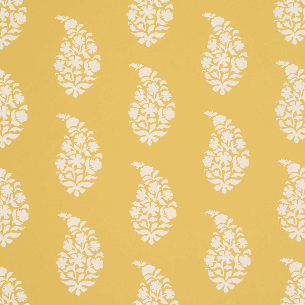 Schumacher Kaia Paisley wallpaper in Yellow, 5018492 — view 3 - Schumacher Wallpaper