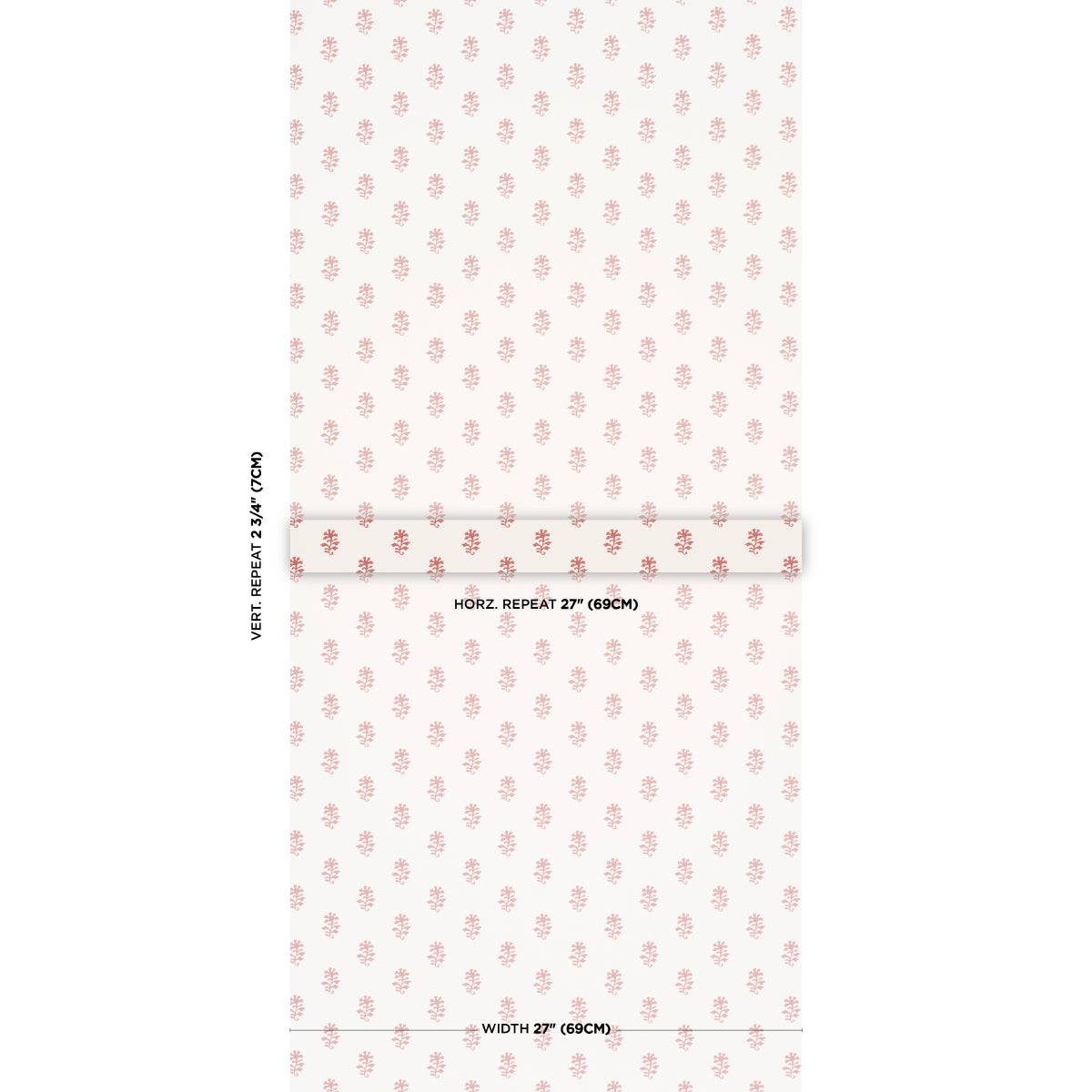 Schumacher Iksha wallpaper in Cranberry, 5018501 — view 2 - Schumacher Wallpaper
