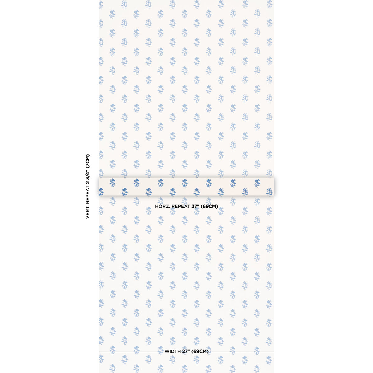 Schumacher Iksha wallpaper in Indigo, 5018502 — view 2 - Schumacher Wallpaper