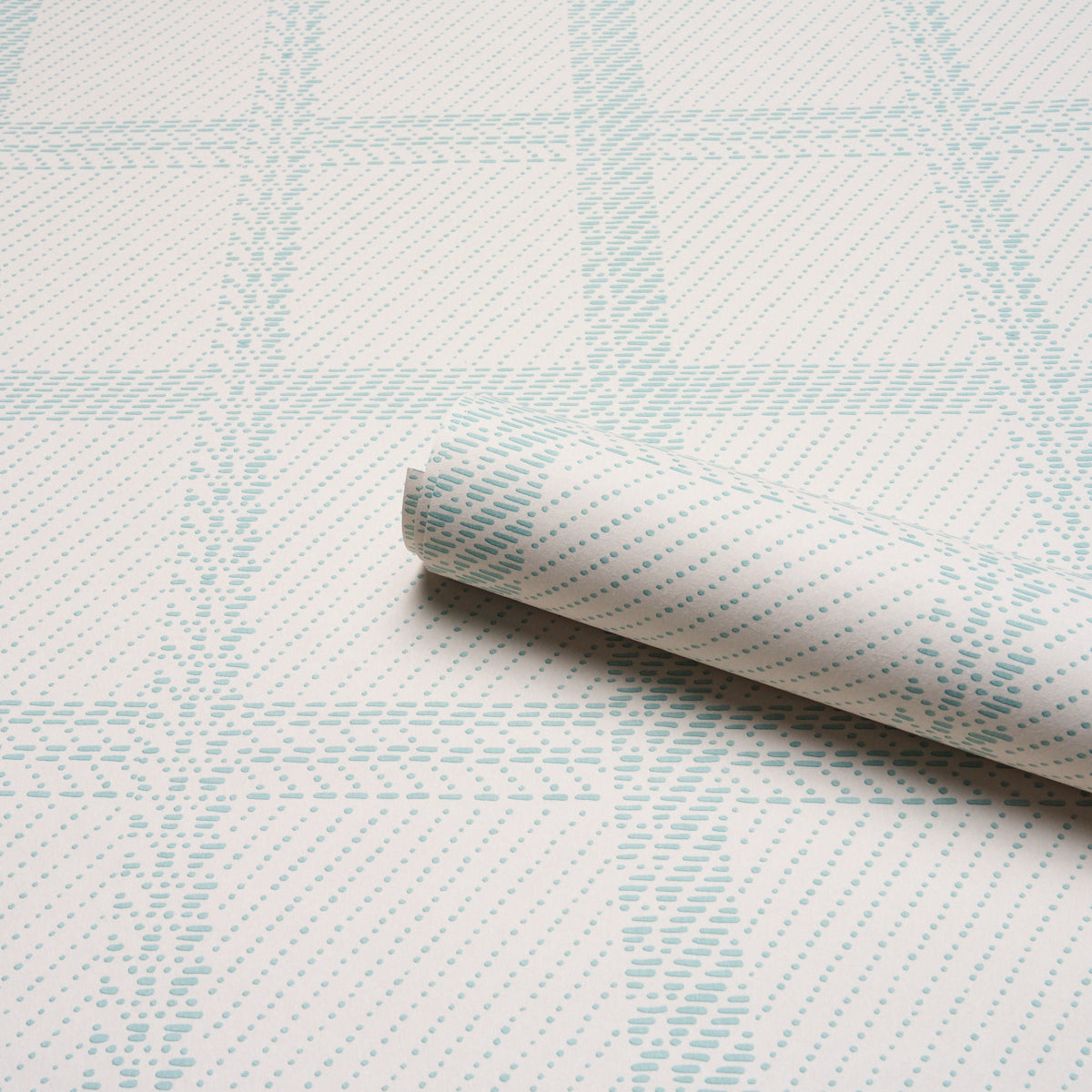 Schumacher Vibrato Plaid wallpaper in Sky, 5018611 — view 4 - Schumacher Wallpaper