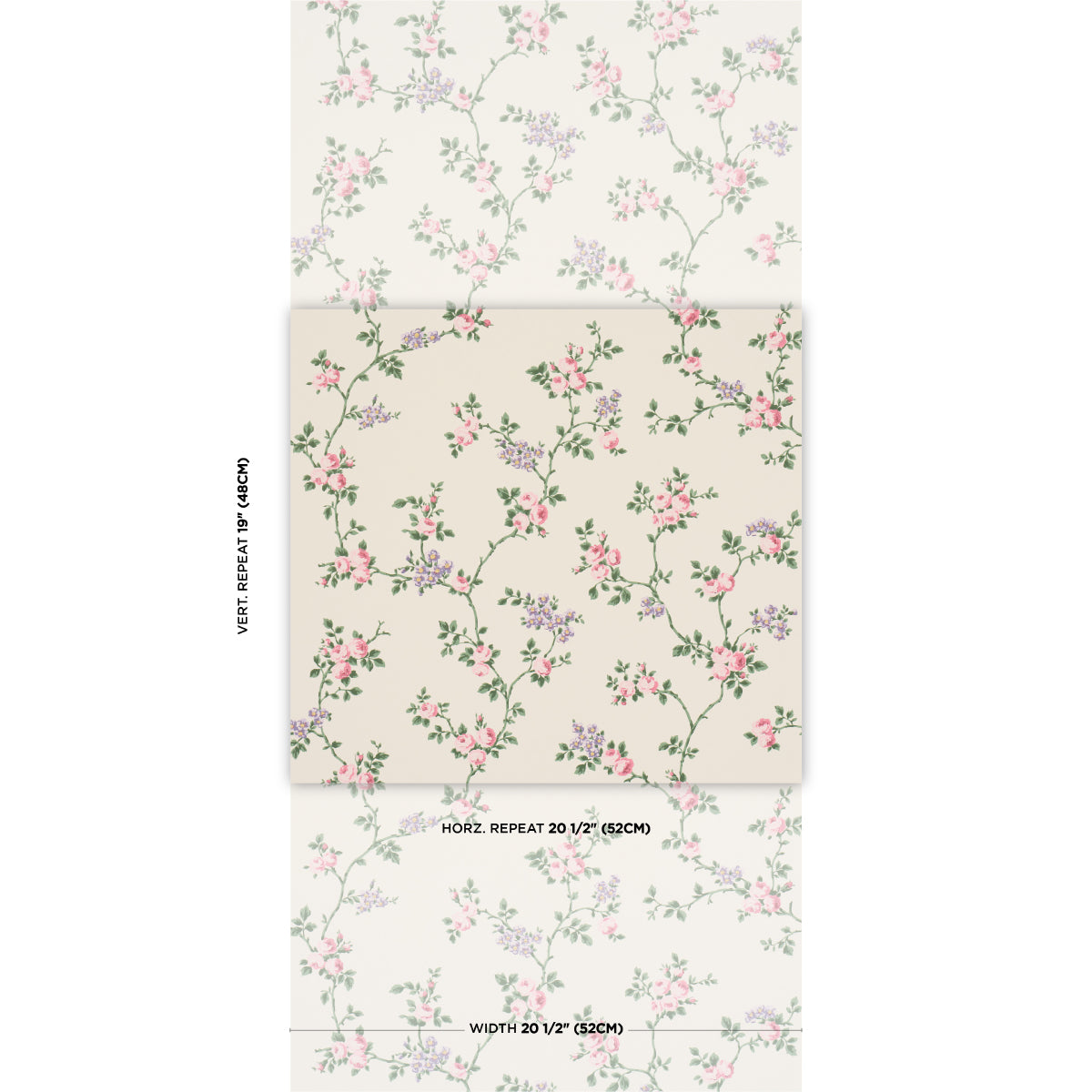 Schumacher A Rose Is A Rose Is A Rose wallpaper in Rose Quartz, 5018650 — view 2 - Schumacher Wallpaper