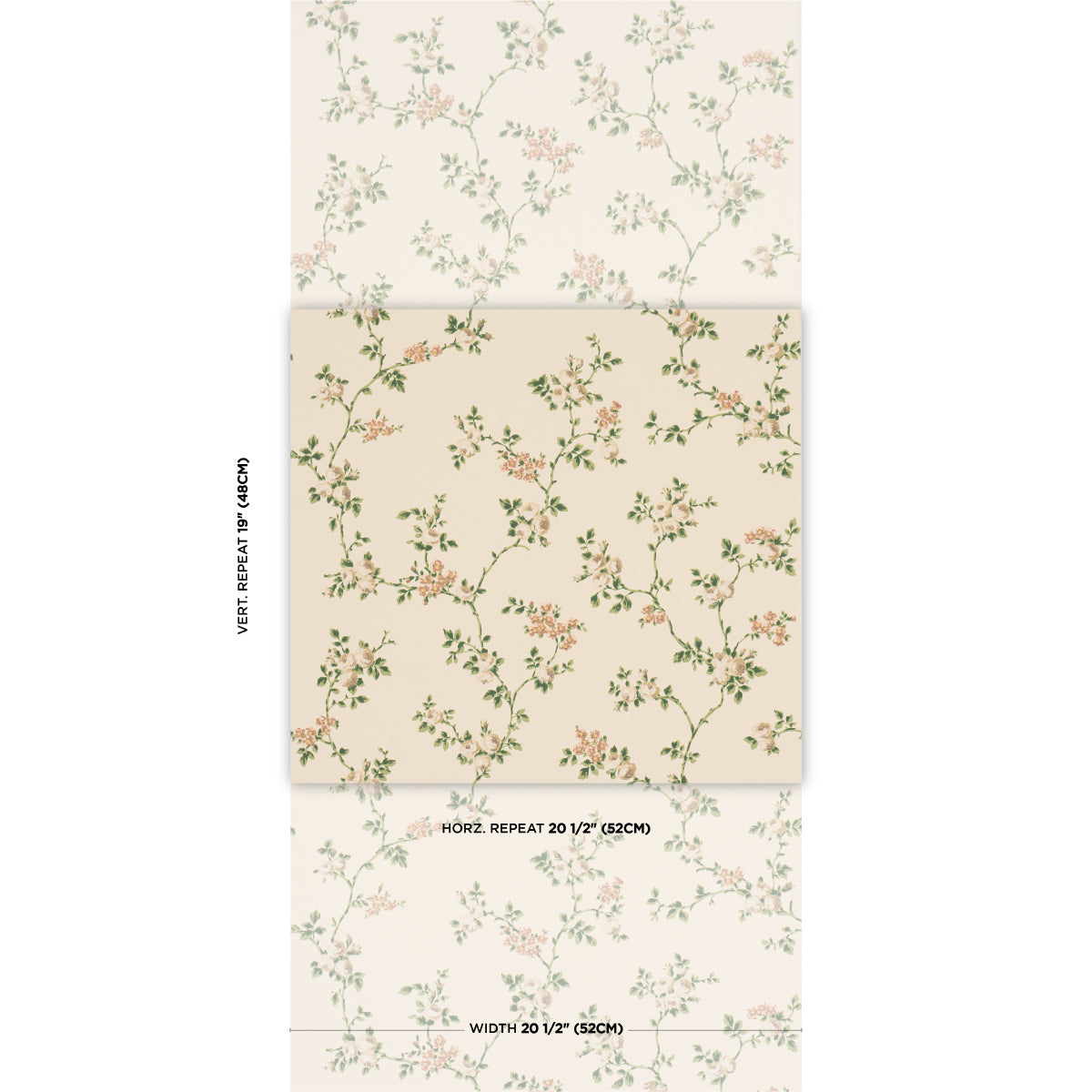 Schumacher A Rose Is A Rose Is A Rose wallpaper in Stone, 5018651 — view 2 - Schumacher Wallpaper
