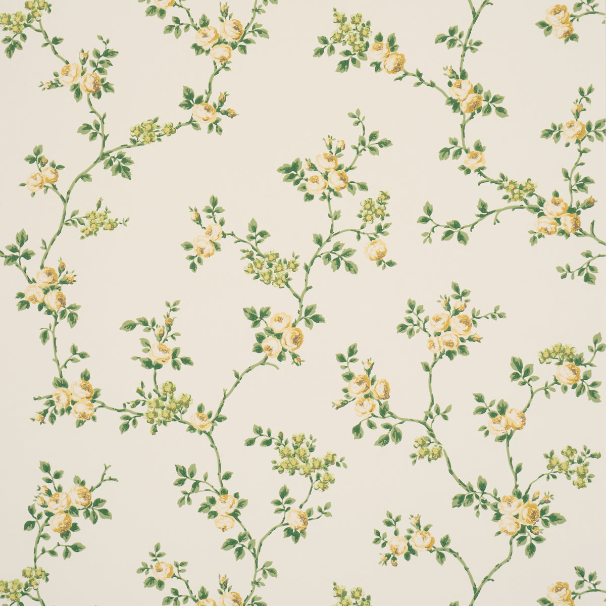 Schumacher A Rose Is A Rose Is A Rose wallpaper in Citron, 5018652 - Schumacher Wallpaper
