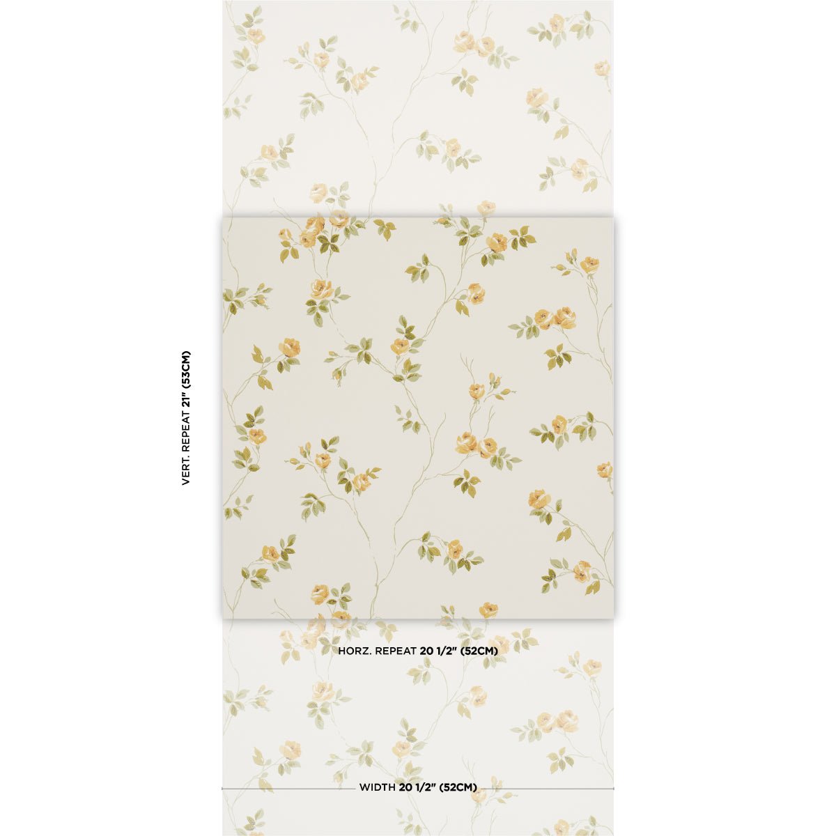 Schumacher Lady Of Shalott wallpaper in Marigold, 5018662 — view 2 - Schumacher Wallpaper