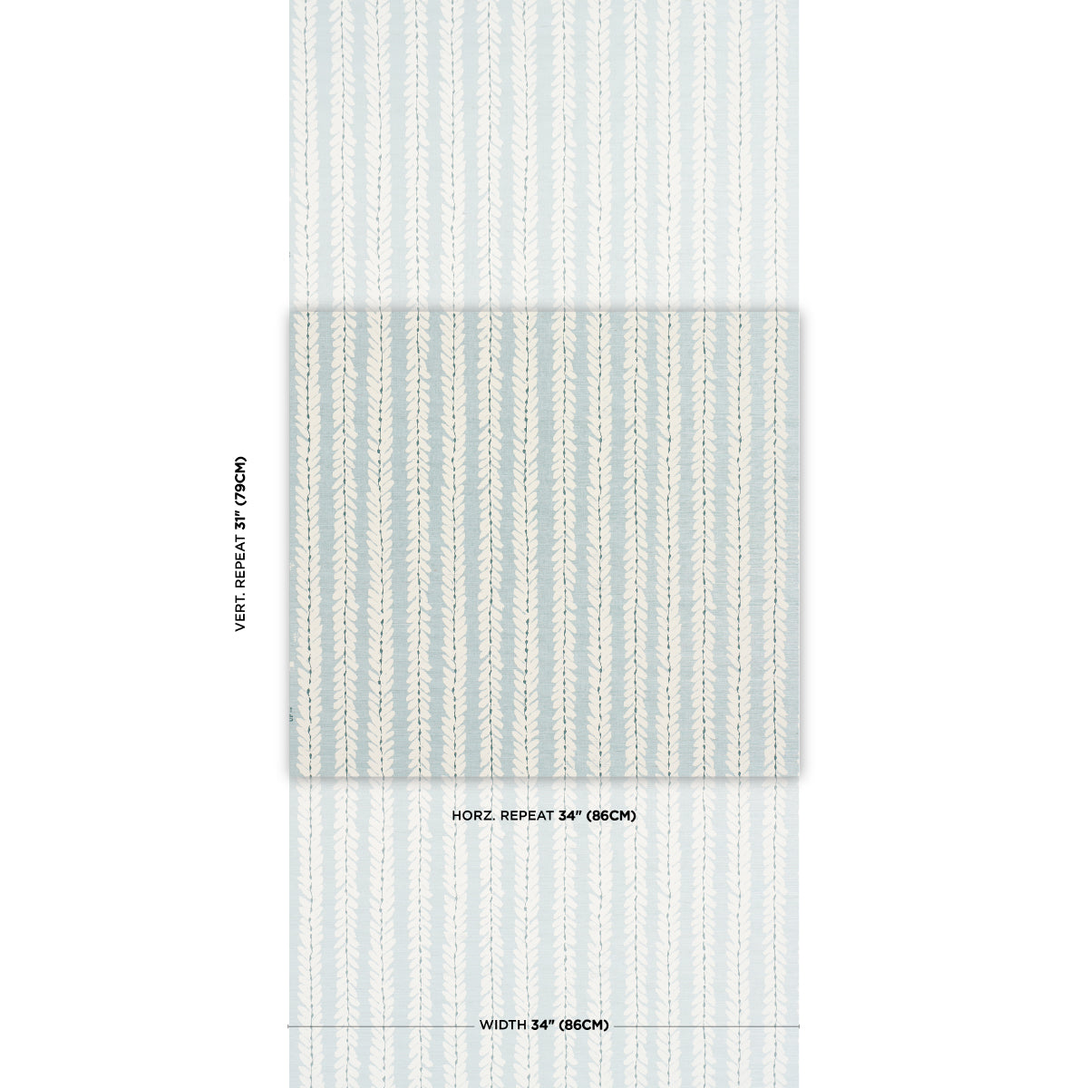 Schumacher Woodperry Hand Printed Sisal wallpaper in Water Blue, 5018710 — view 2 - Schumacher Wallpaper