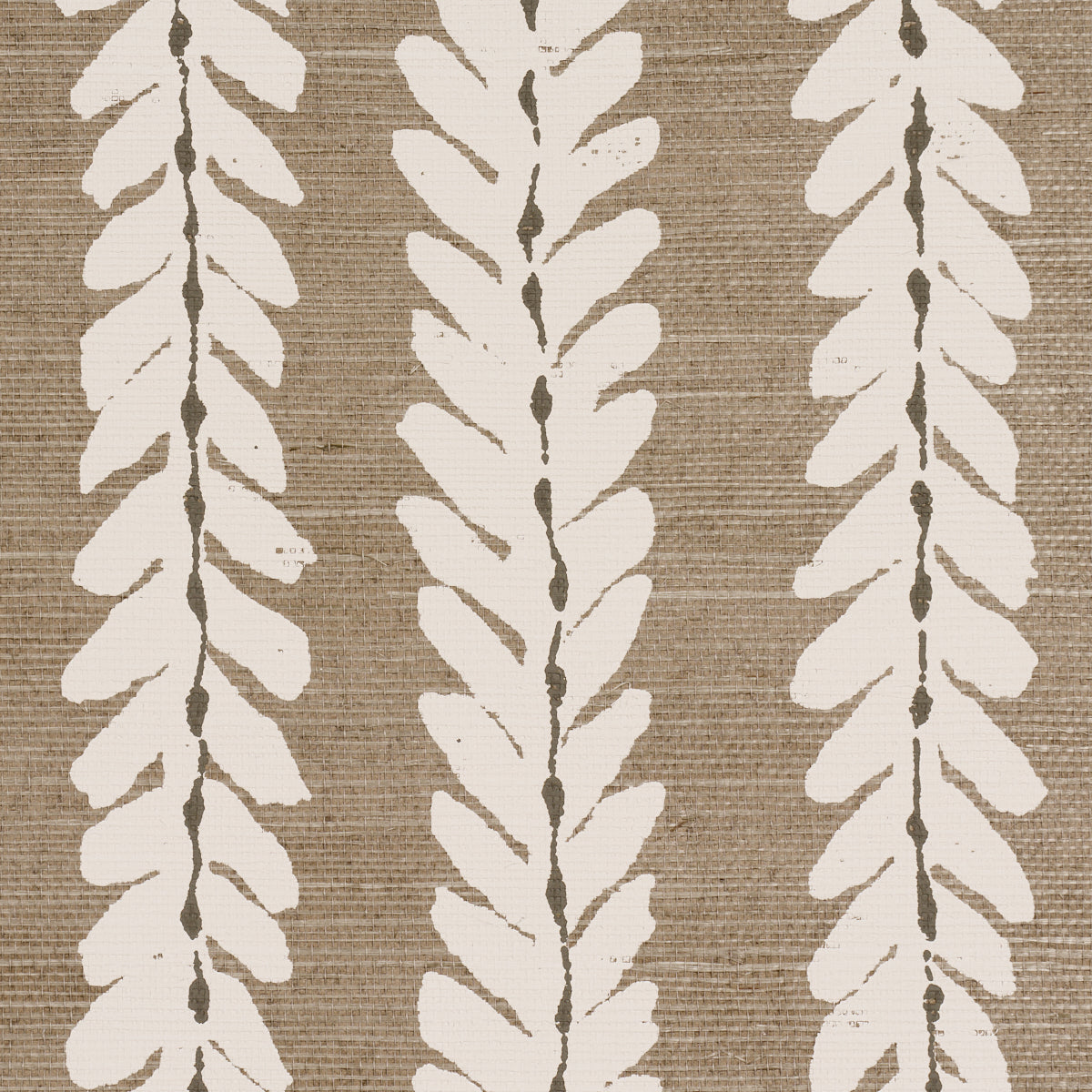 Schumacher Woodperry Hand Printed Sisal wallpaper in Flax, 5018711 — view 3 - Schumacher Wallpaper