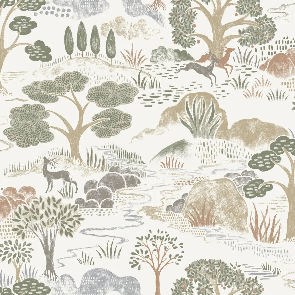 Diana - Natural - Schumacher 5525 Wallcovering - Schumacher Wallpaper