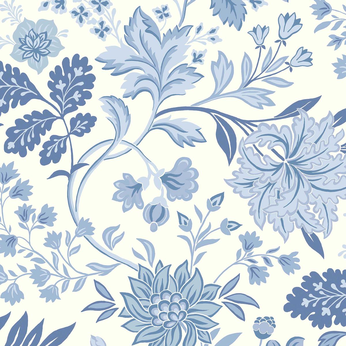 Alicia - Blue And White - Schumacher 6144 Wallcovering