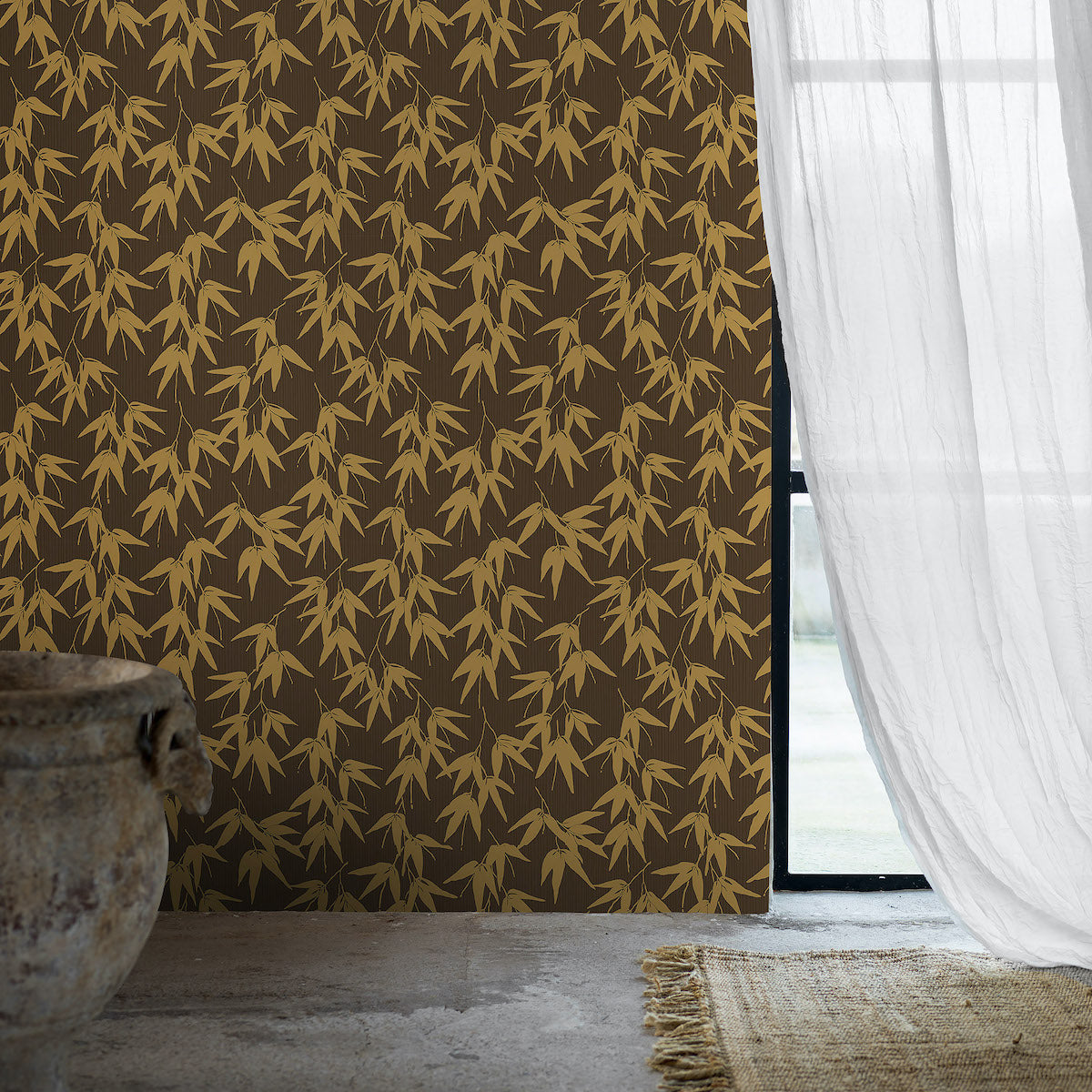 BAMBOO-GARDEN-BROWN-AND-GOLD-SCHUMACHER-6469