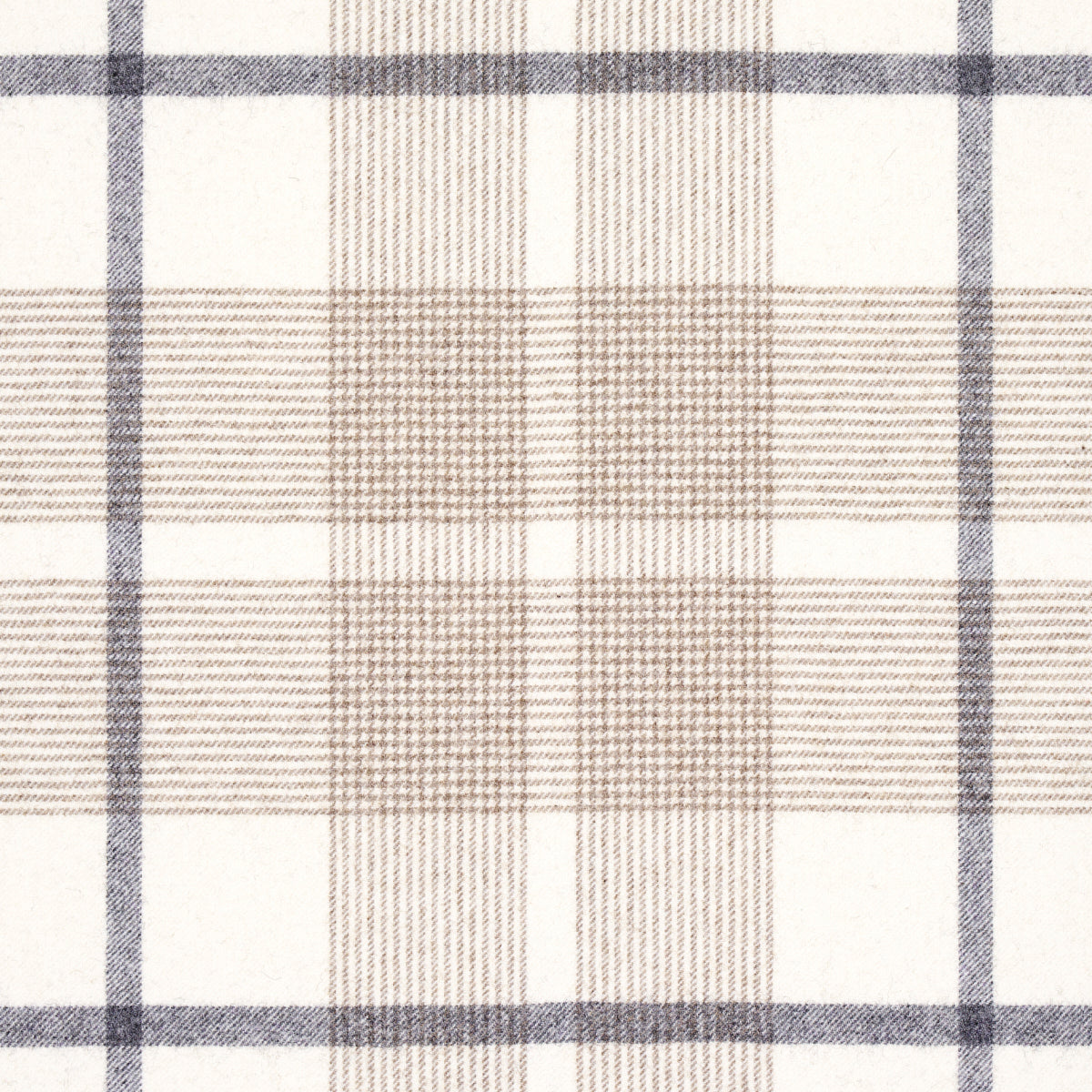 Montana Wool Plaid - Neutral - Schumacher 66664 Fabric - Schumacher Fabric