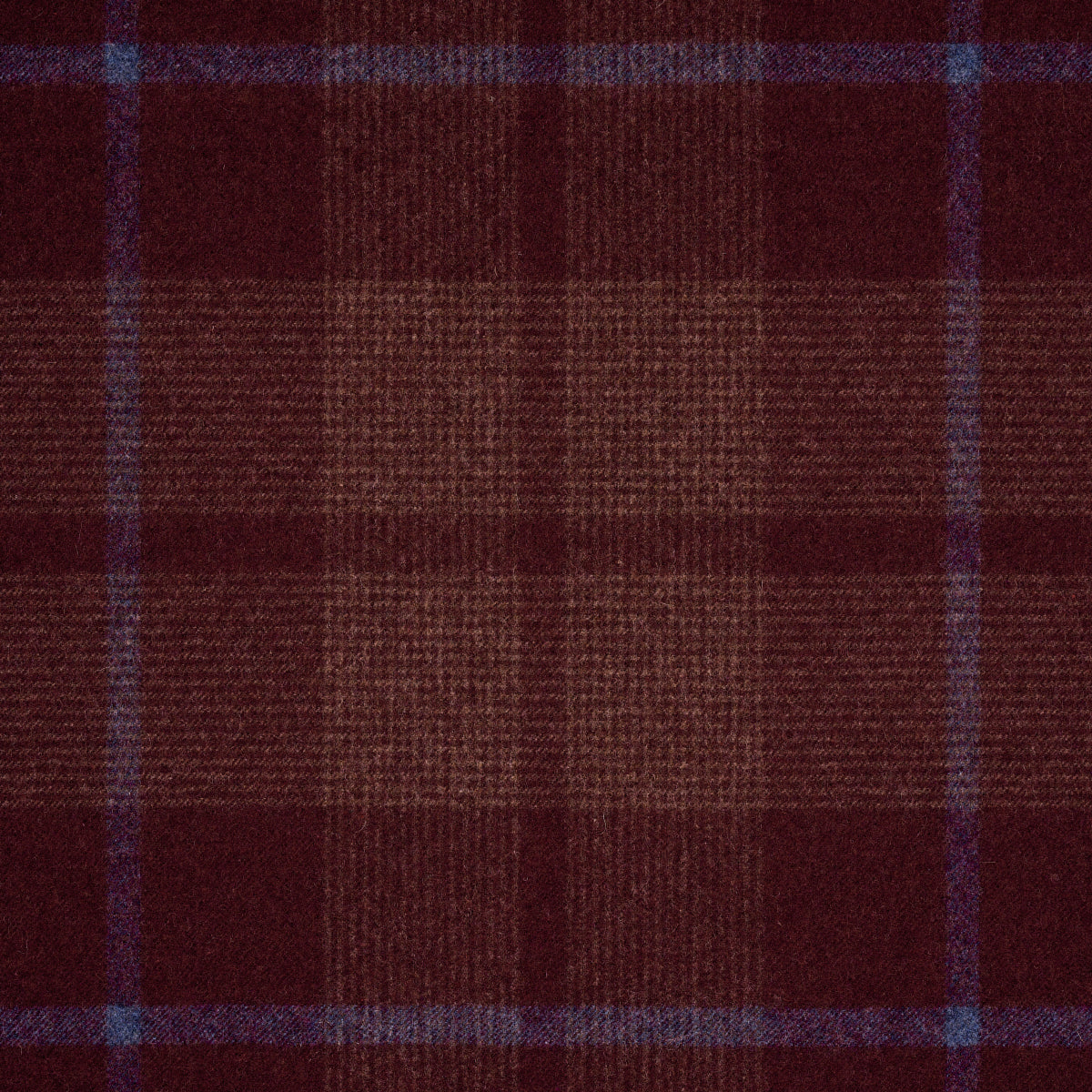 Montana Wool Plaid - Burgundy - Schumacher 66665 Fabric - Schumacher Fabric