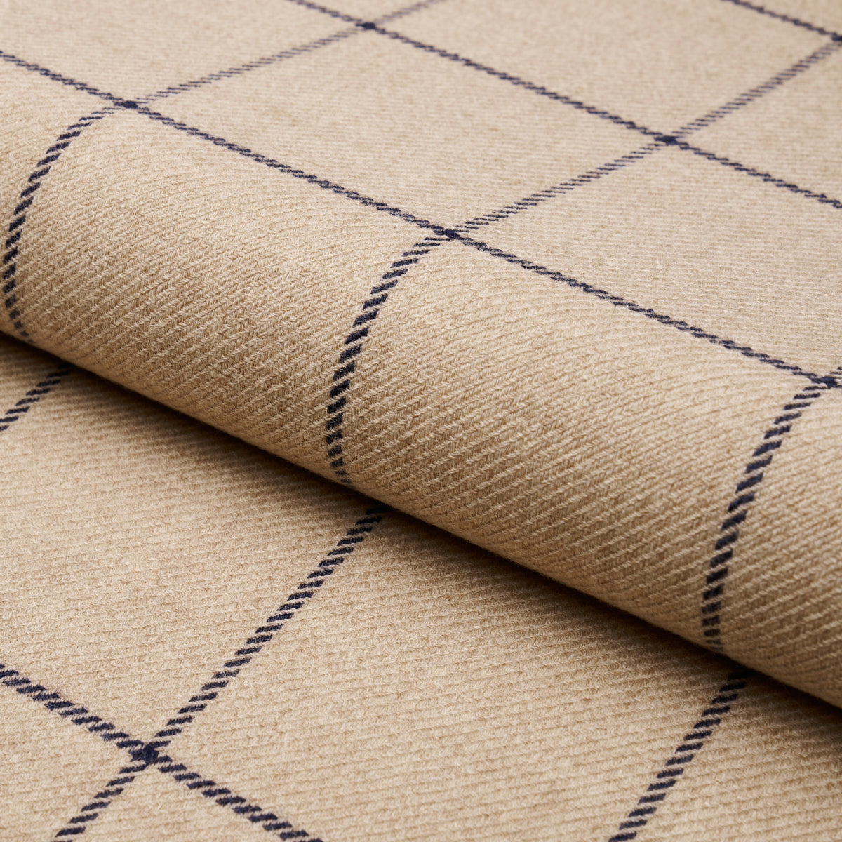Bancroft Wool Plaid - Ivory - Schumacher 66775 Fabric - Schumacher Fabric