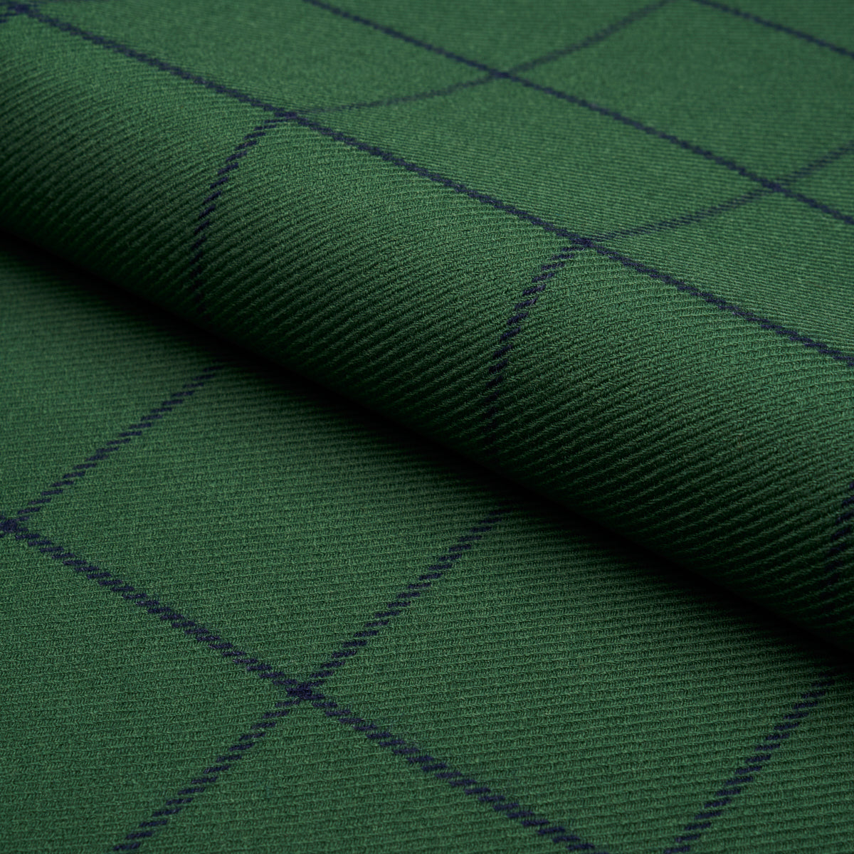 Bancroft Wool Plaid - Green - Schumacher 66776 Fabric - Schumacher Fabric