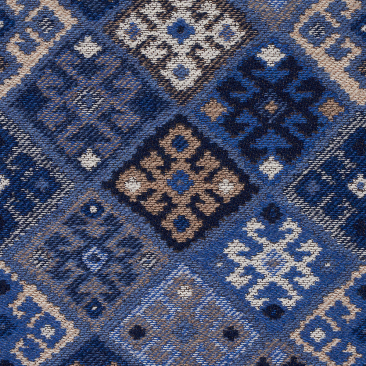 Kilim Weave - Blue - Schumacher 67143 Fabric - Schumacher Fabric