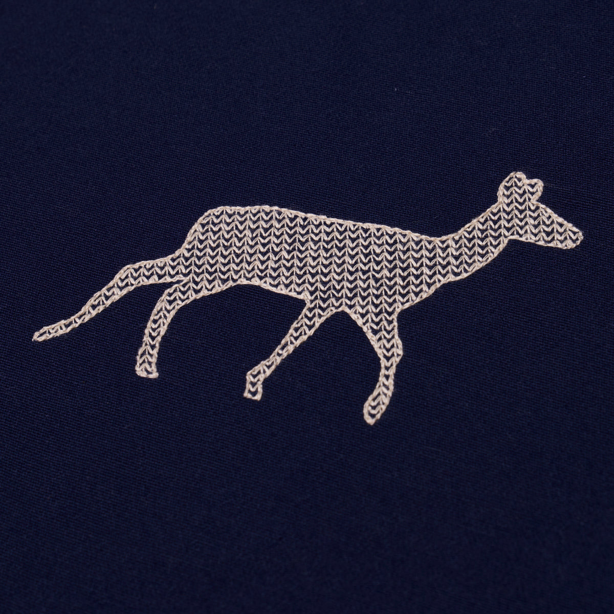 CARIBOU-EMBROIDERY-NAVY-SCHUMACHER-67162 - Schumacher Fabric