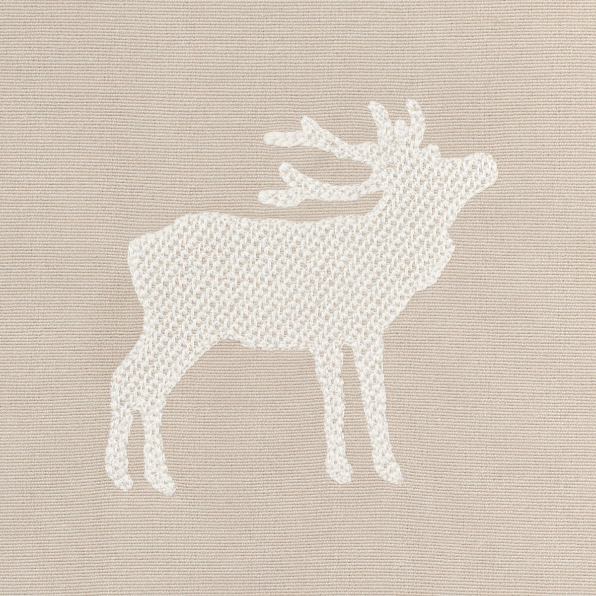 CARIBOU-EMBROIDERY-PARCHMENT-SCHUMACHER-67163 - Schumacher Fabric