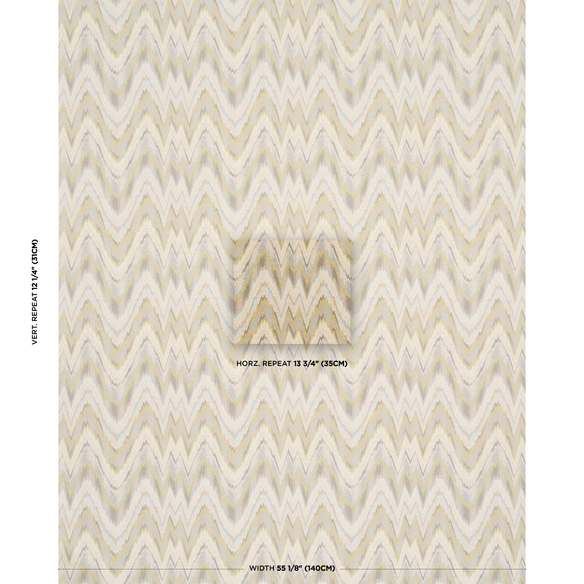 VALKYRIE-FLAME-STITCH-LEMON-SAGE-SCHUMACHER-68944 - Schumacher Fabric