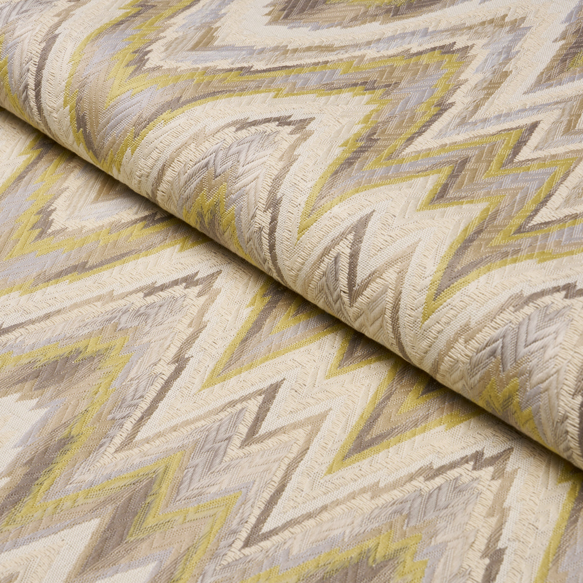 VALKYRIE-FLAME-STITCH-LEMON-SAGE-SCHUMACHER-68944 - Schumacher Fabric