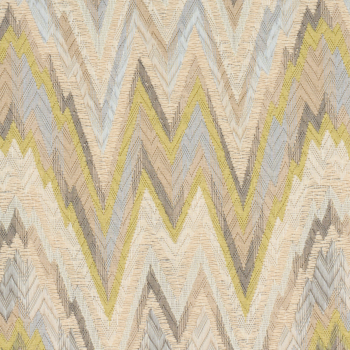 Valkyrie Flame Stitch - Lemon Sage - Schumacher 68944 Fabric - Schumacher Fabric