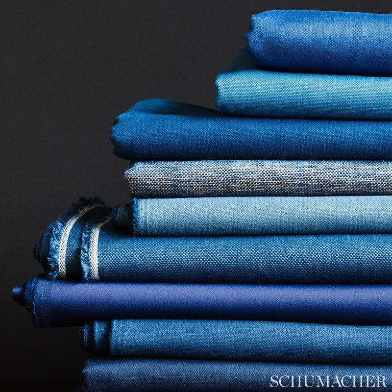 LANGE-GLAZED-LINEN-MARINE-SCHUMACHER-69347 - Schumacher Fabric