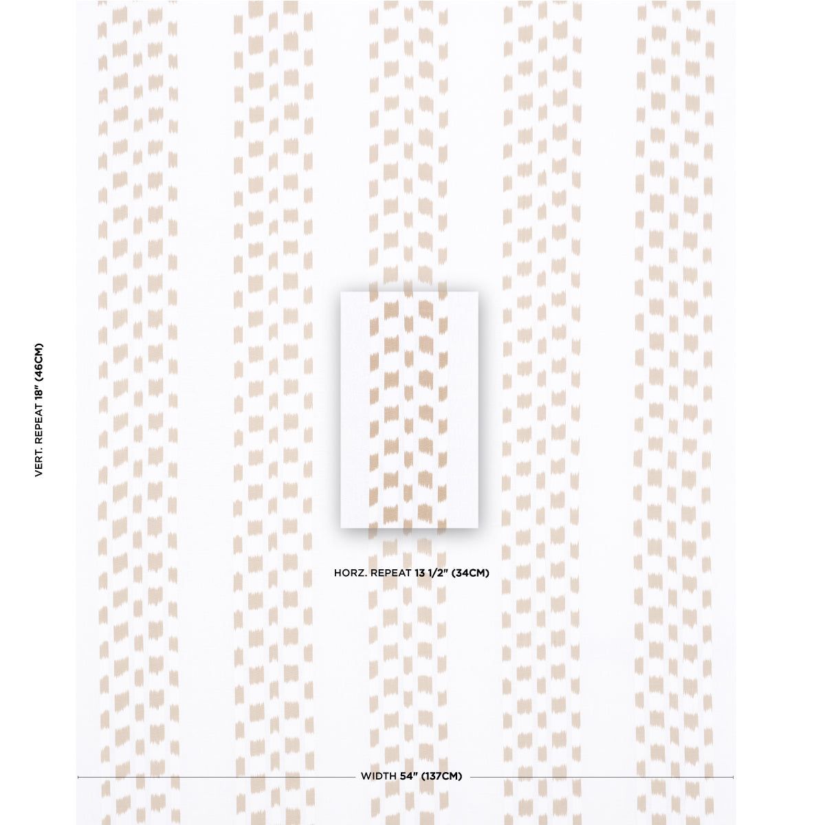 Izmir Ikat Stripe - Sand - Schumacher 69474 Fabric - Schumacher Fabric