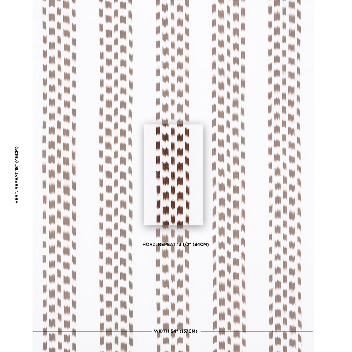 Izmir Ikat Stripe - Cocoa - Schumacher 69475 Fabric - Schumacher Fabric