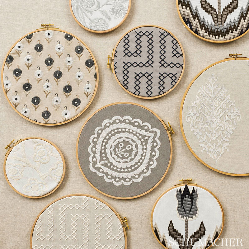 ZINDA-EMBROIDERY-SAND-SCHUMACHER-70220 - Schumacher Fabric