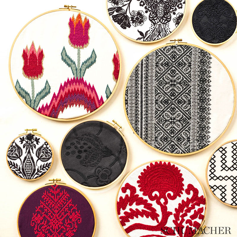 ZINDA-EMBROIDERY-BERRY-SCHUMACHER-70224 - Schumacher Fabric