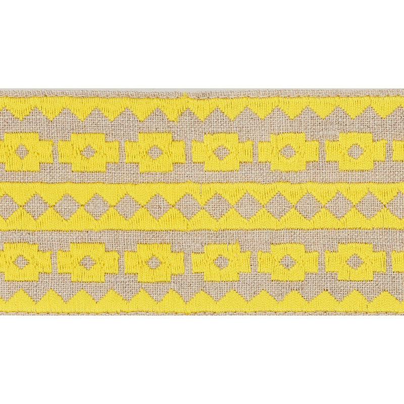 TALITHA-TAPE-YELLOW-ON-NATURAL-SCHUMACHER-70645 - Schumacher Recortar