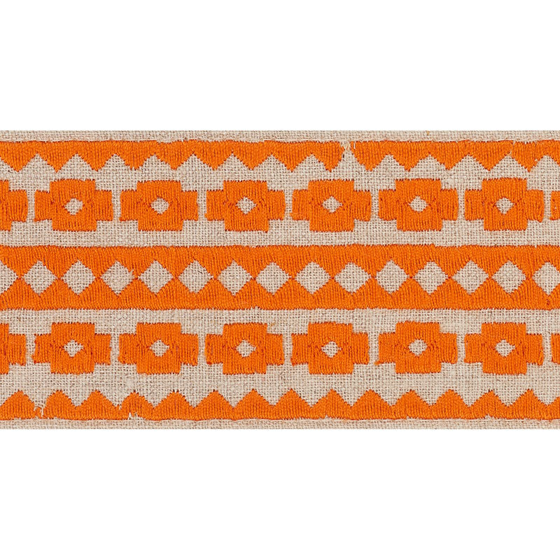 TALITHA-TAPE-ORANGE-ON-NATURAL-SCHUMACHER-70647 - Schumacher Recortar