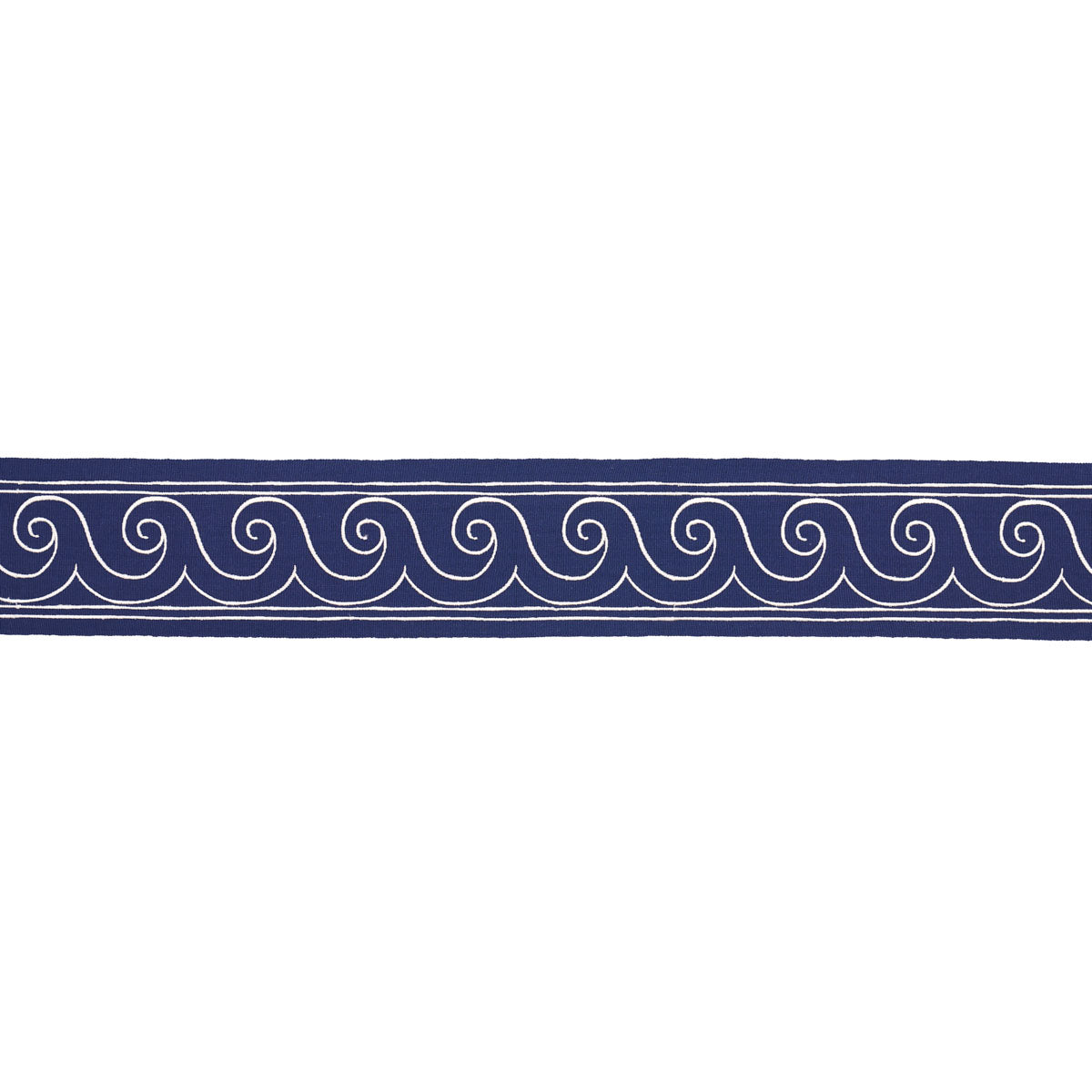 GREEK-WAVES-TRIM-WHITE-ON-NAVY-SCHUMACHER-70753 - Schumacher Trim