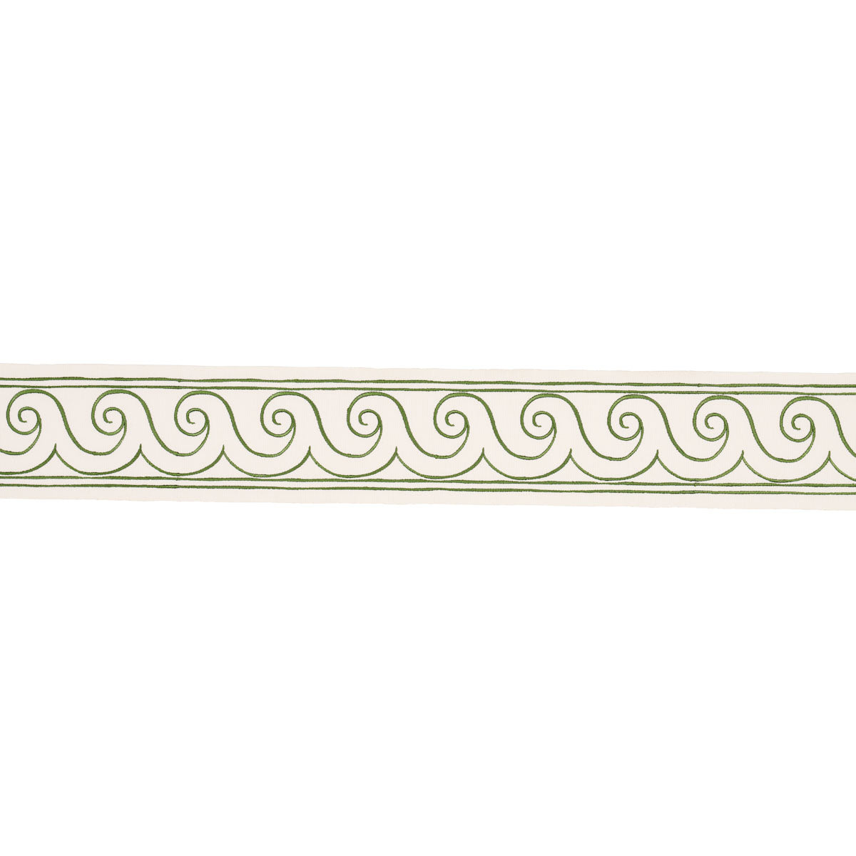 GREEK-WAVES-TRIM-GREEN-ON-IVORY-SCHUMACHER-70756 - Schumacher Recortar