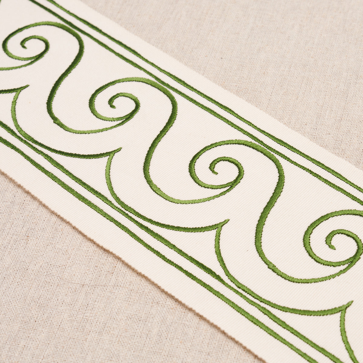 GREEK-WAVES-TRIM-GREEN-ON-IVORY-SCHUMACHER-70756 - Schumacher Recortar