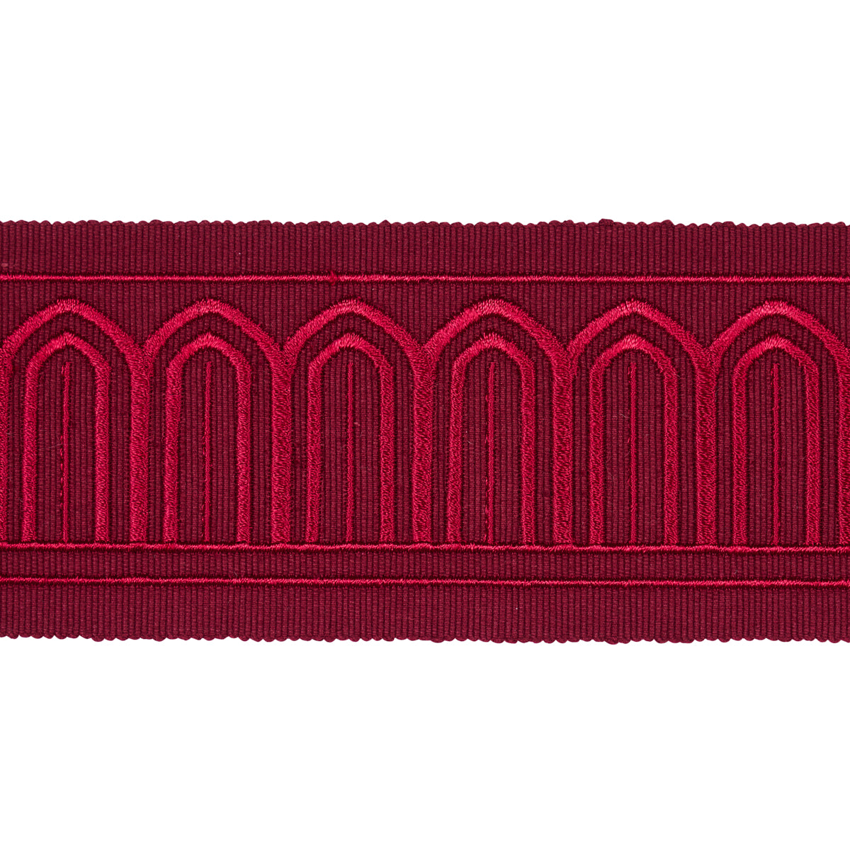 ARCHES-EMBROIDERED-TAPE-MEDIUM-RED-SCHUMACHER-70769 - Schumacher Recortar