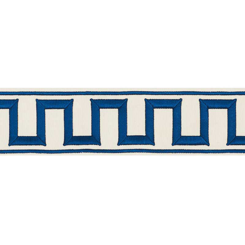 GREEK-KEY-EMBROIDERED-TAPE-BLUE-SCHUMACHER-70791 - Schumacher Trim