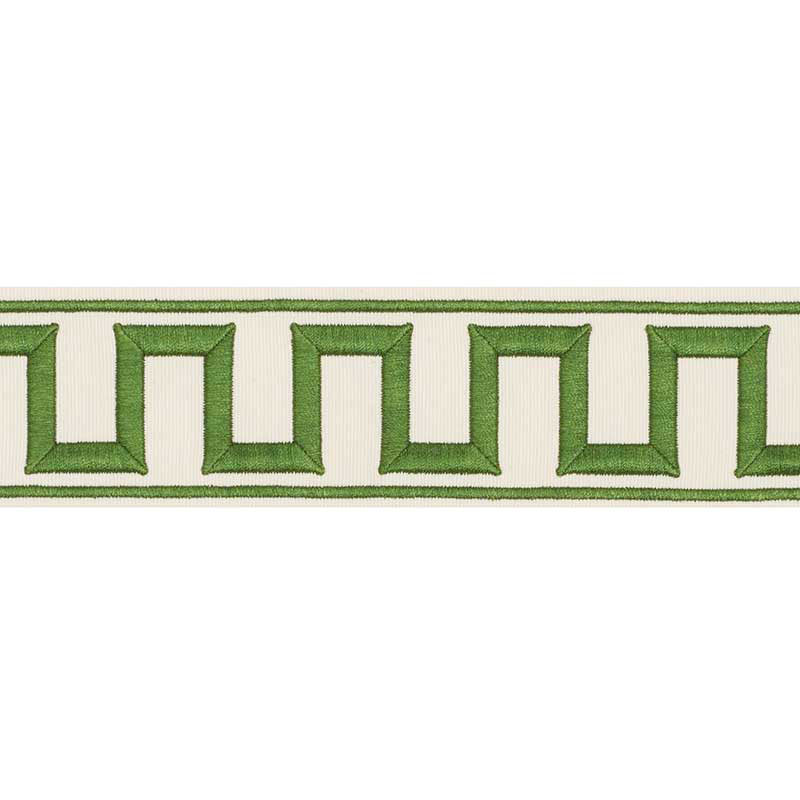 GREEK-KEY-EMBROIDERED-TAPE-GREEN-SCHUMACHER-70795 - Schumacher Trim