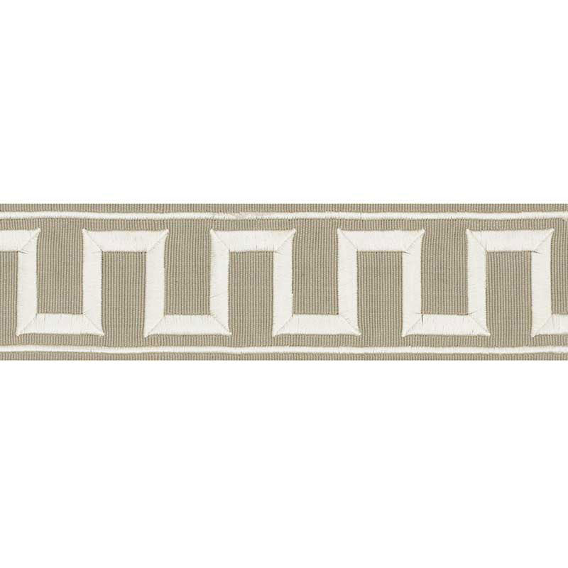 GREEK-KEY-EMBROIDERED-TAPE-TAUPE-SCHUMACHER-70796 - Schumacher Trim